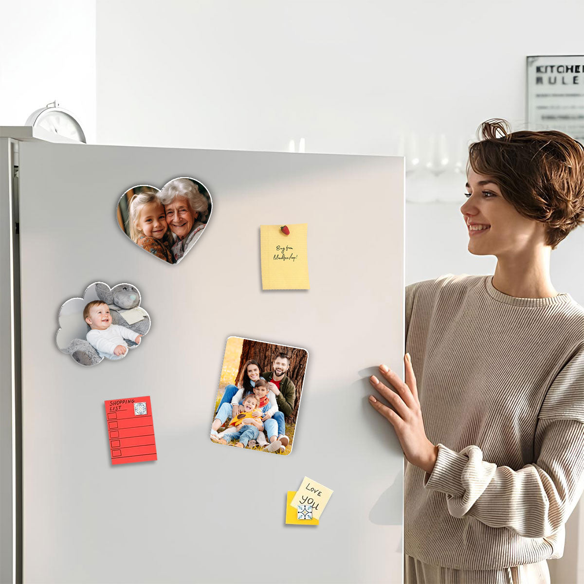 Custom Photo Family Couple Best Friends Gift Personalized Acrylic Fridge Magnet