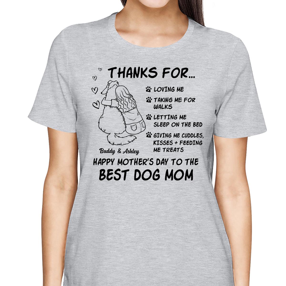 Happy Mother‘s Day To The Best Dog Mom Line Art Personalized Shirt