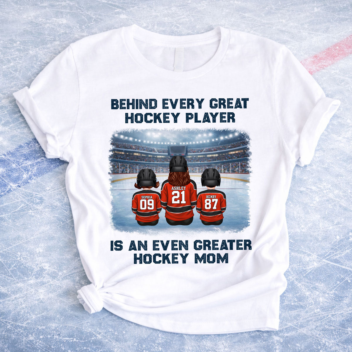Behind Every Great Hockey Play Is An Even Greater Hockey Mom - Personalized Shirt - Mother's Day Gift For Hockey Mom, Gift For Wife