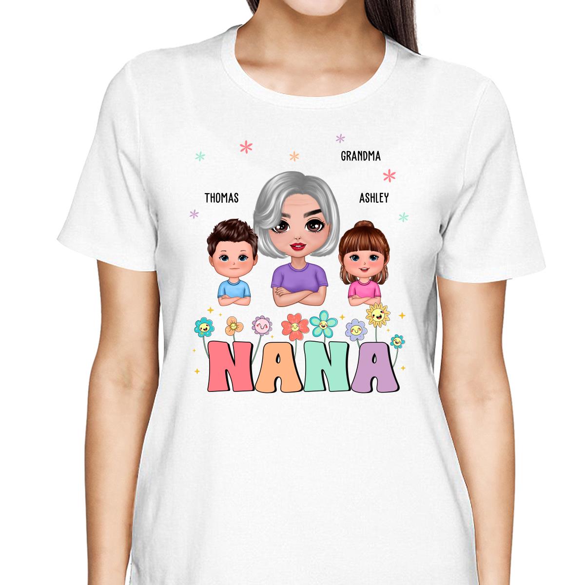 Grandma And Grandkids Personalized Shirt