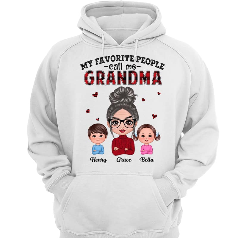 Checkered Pattern Favorite People Call Me Grandma Personalized Shirt
