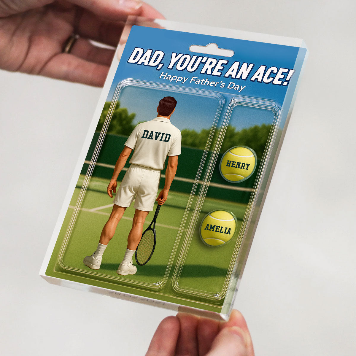 You're An Ace Tennis Dad With Kids' Names Custom Figure Personalized Acrylic Block Plaque, Father's Day Gift For Him, For Dad