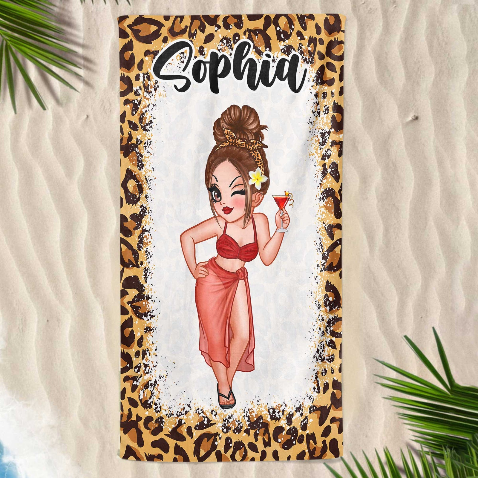Leopard Women Summer Personalized Beach Towel