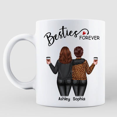 Back View Women Besties Forever Personalized Mug