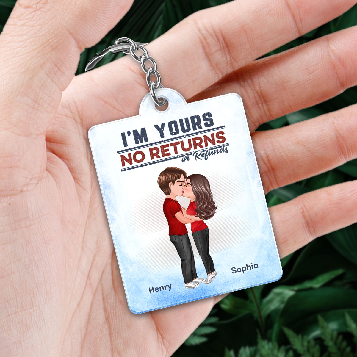 I‘m Yours No Returns Or Refunds Couple Kissing Favorite Song QR Code Personalized Acrylic Keychain