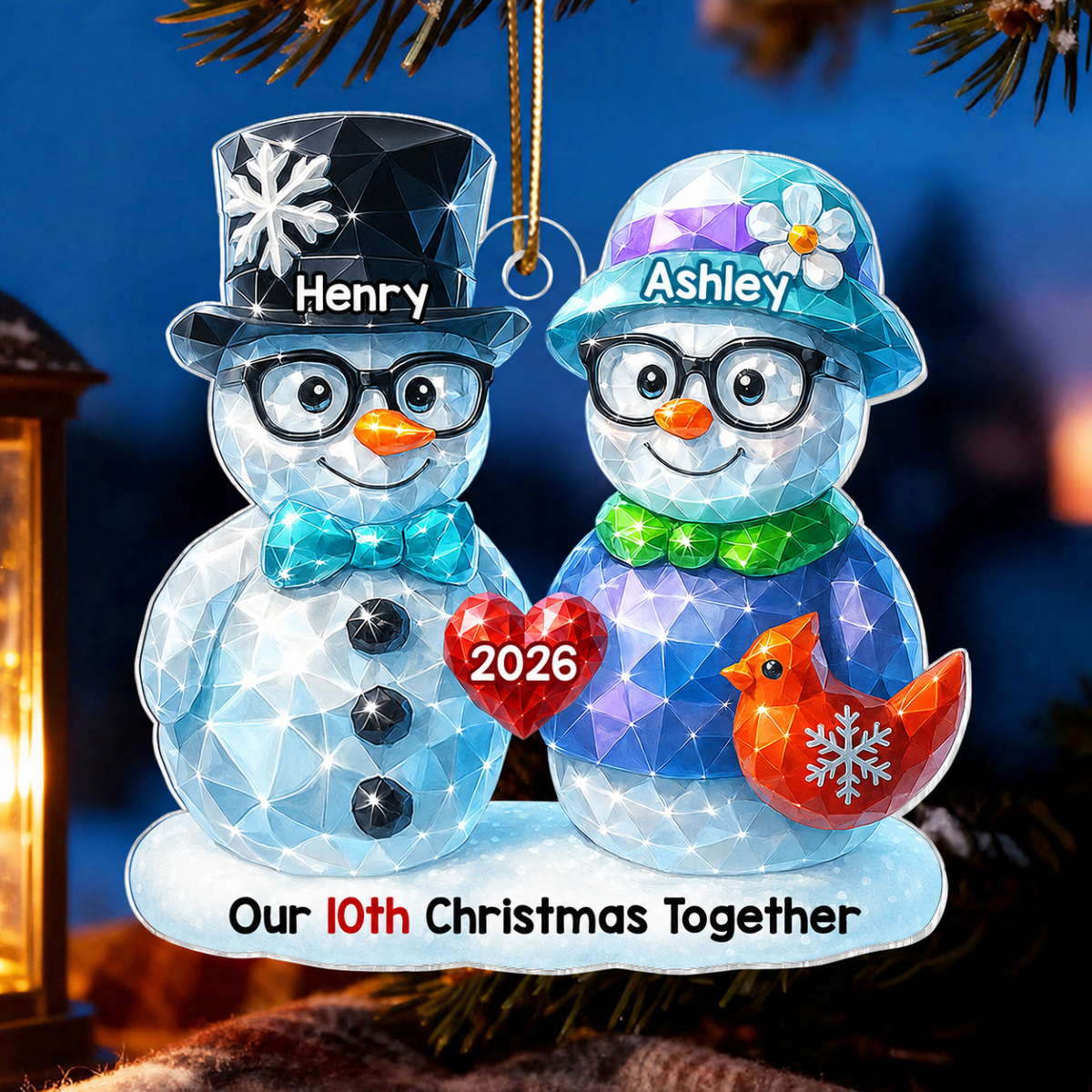 Our Christmas Together 3D Shining Effect - Personalized Acrylic Ornament - Unique Christmas Gift For Him, For Her, For Couple