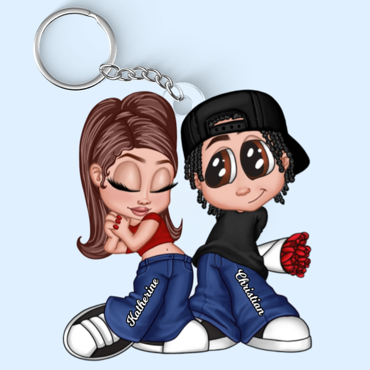 Y2K Couple - Personalized Acrylic Keychain - Unique Valentine's Day Gift For Him, Gift For Her