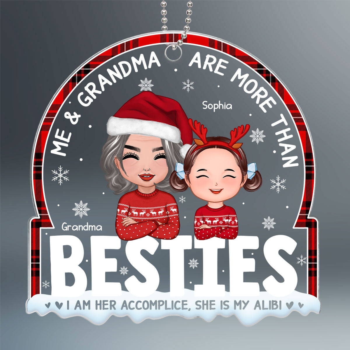 Me And Grandma Are More Than Besties Grandson Granddaughter Personalized Acrylic Ornament