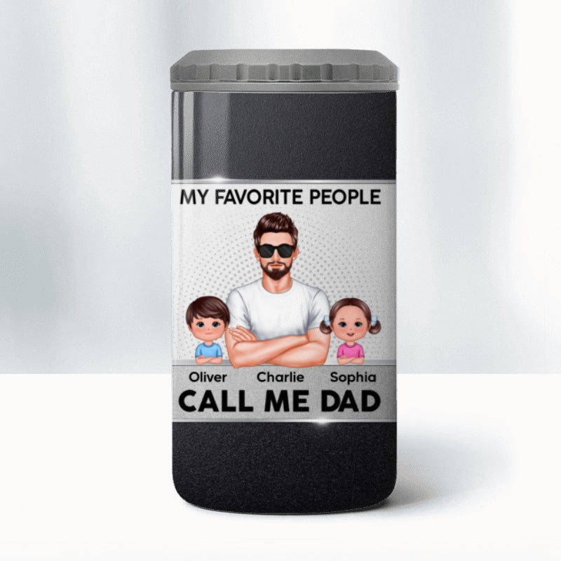 Favorite People Call Me Dad Simple Modern Tumbler Personalized 4 in 1 Can Cooler Christmas Gift For Dad