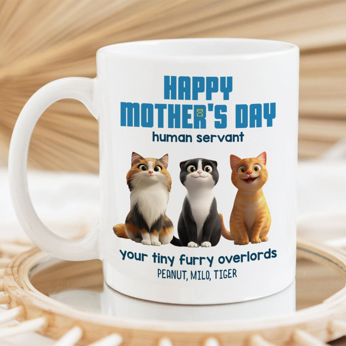 Happy Mother's Day Human Servant - Personalized Mug - Unique Gift for Cat Moms