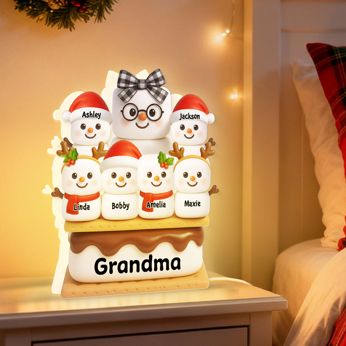 Cute Smores Grandma Grandkids - Personalized Light Box - Christmas Gift For Grandmas