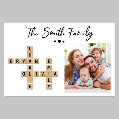 Family Home Decor Unique Gift For Family Friends Make Your Own Crossword Upload Photo Personalized Poster