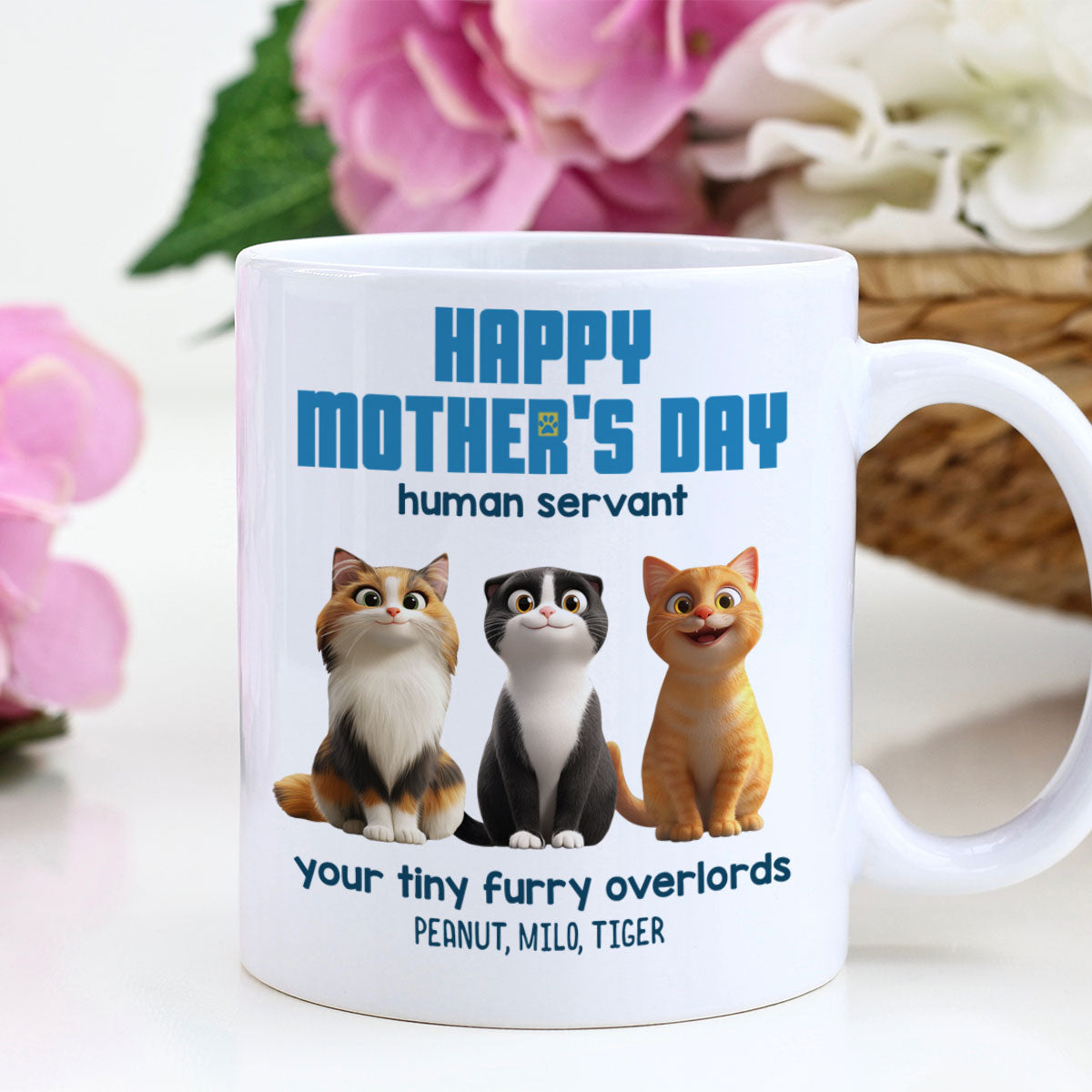 Happy Mother's Day Human Servant - Personalized Mug - Unique Gift for Cat Moms