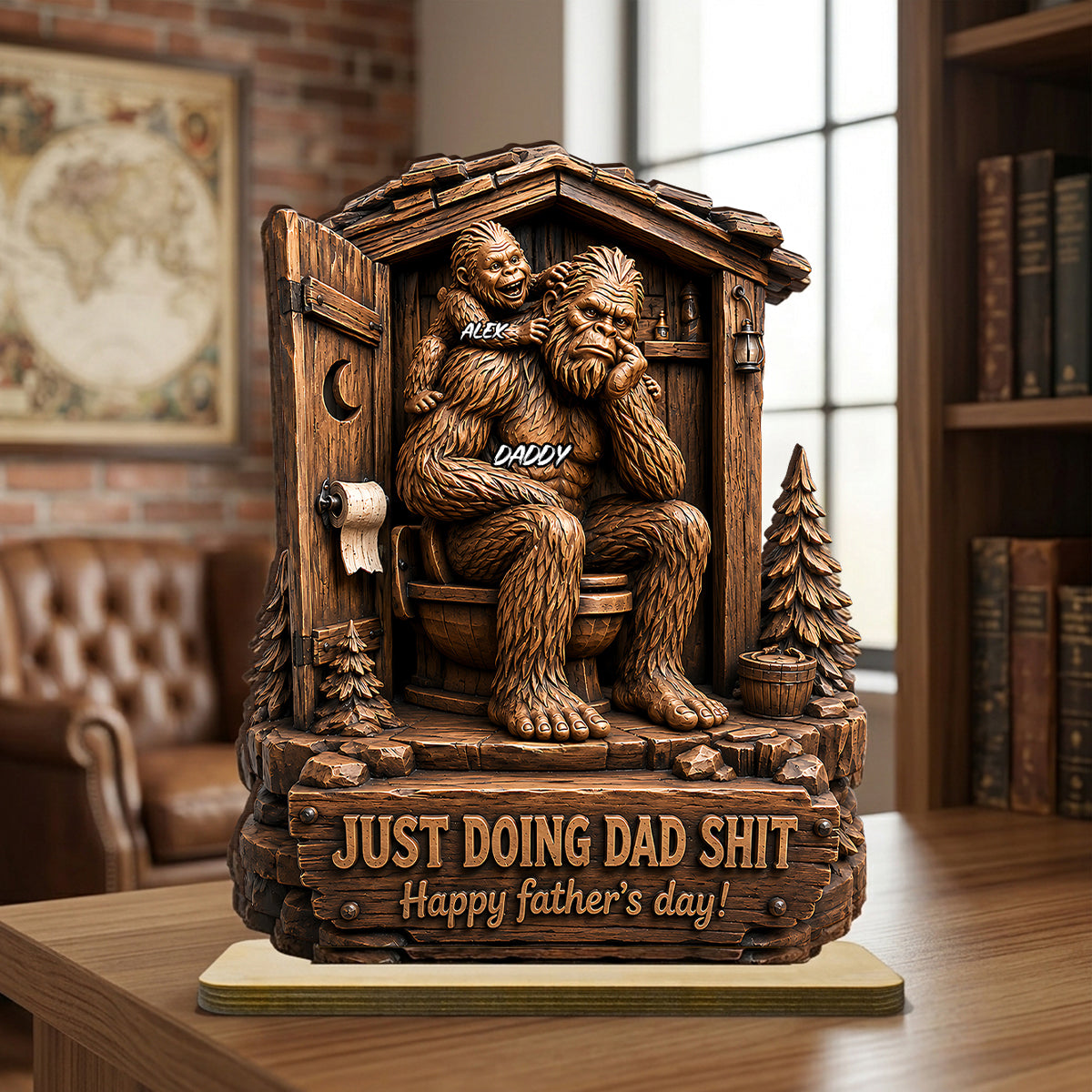 Just Doing Dad Sh*t - Personalized 2-Layered Wooden Plaque - Father's Day Gift for Dad, Husband