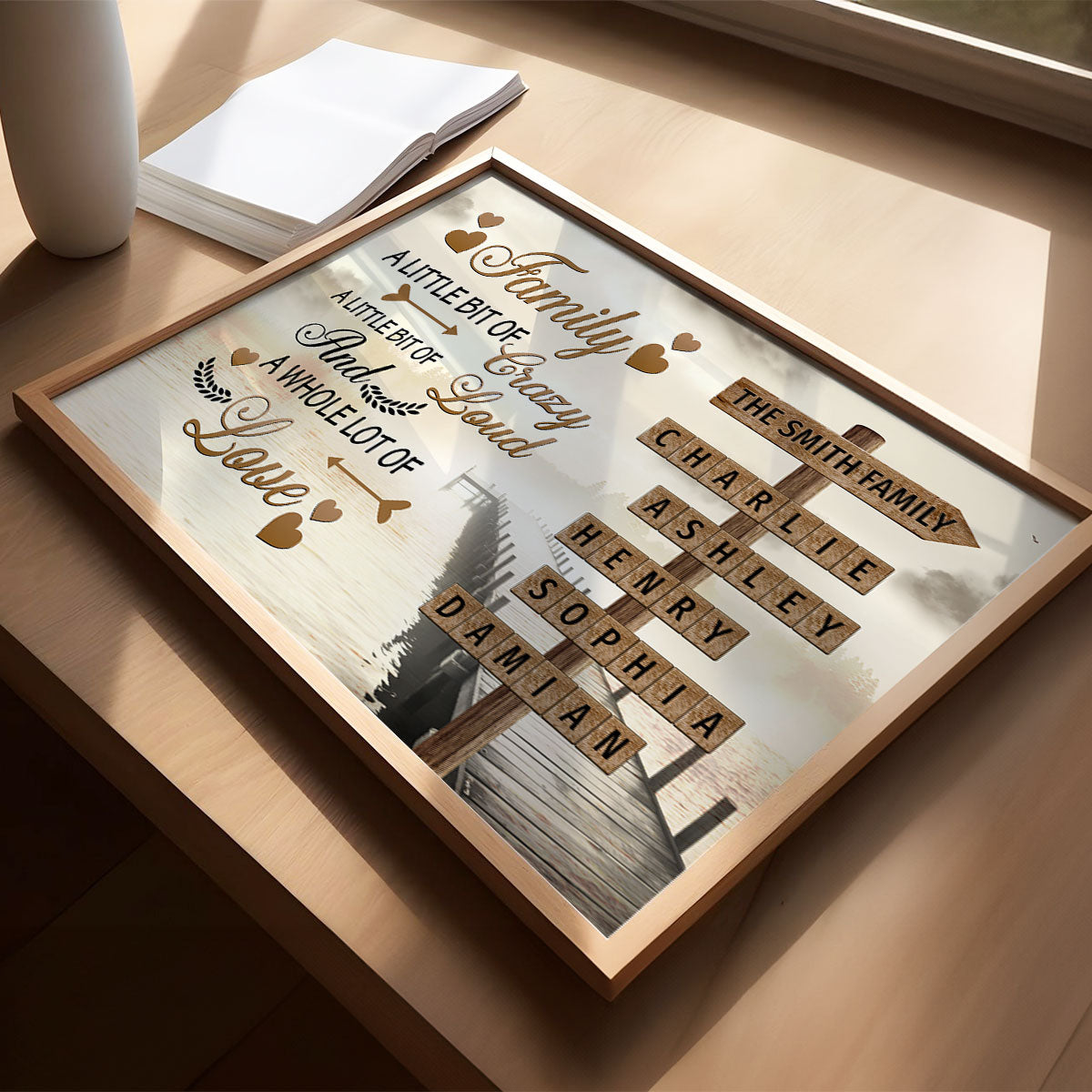 Family A Little Bit Of Crazy Crossword Puzzle Art Personalized Poster