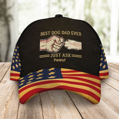Best Dog Dad Ever Nation Flag Personalized Classic Cap, Father's Day Gift For Dog Dad