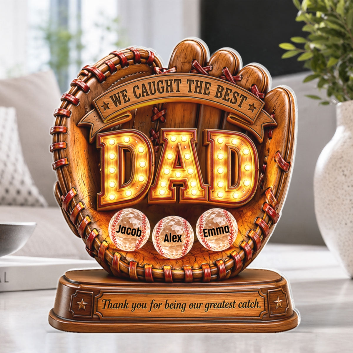 Great Baseball Dad - Personalized Acrylic Block Plaque - Father's Day Gift for Dad, Husband