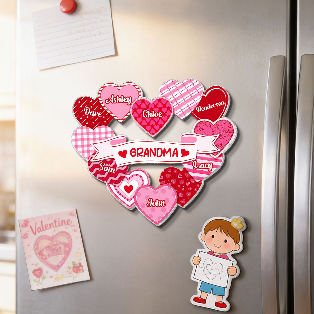 Grandma's Sweethearts Coquette Valentine's Day - Personalized Acrylic Fridge Magnet