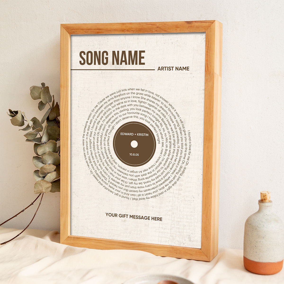Custom Vinyl Lyrics, Personalised Music Poster, Customizable Music Gift, Anniversary Gift, Music Gift, Wedding Song Dance