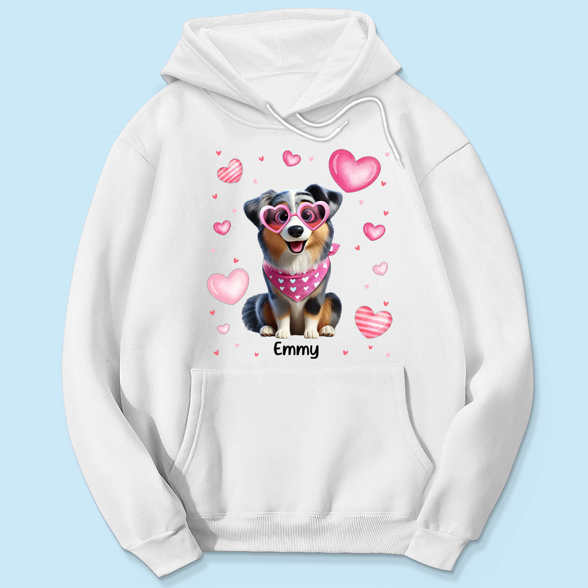 Personalized  Shirt For Dog Lovers, 3D Cute Dogs, Bow Coquette Red Pink Hearts