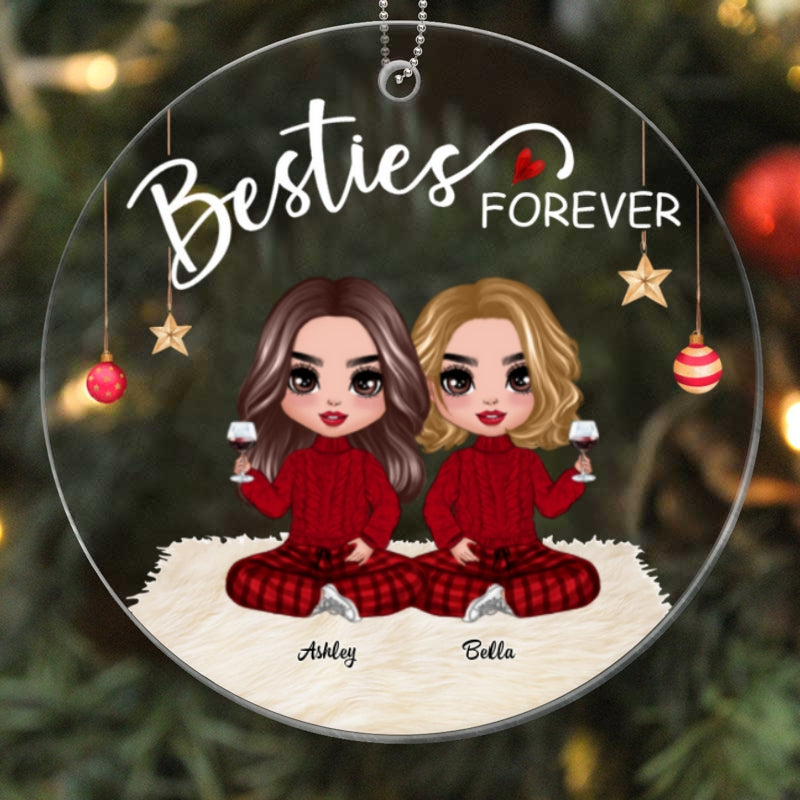 Doll Besties Christmas Checkered Pants Personalized Acrylic Ornament