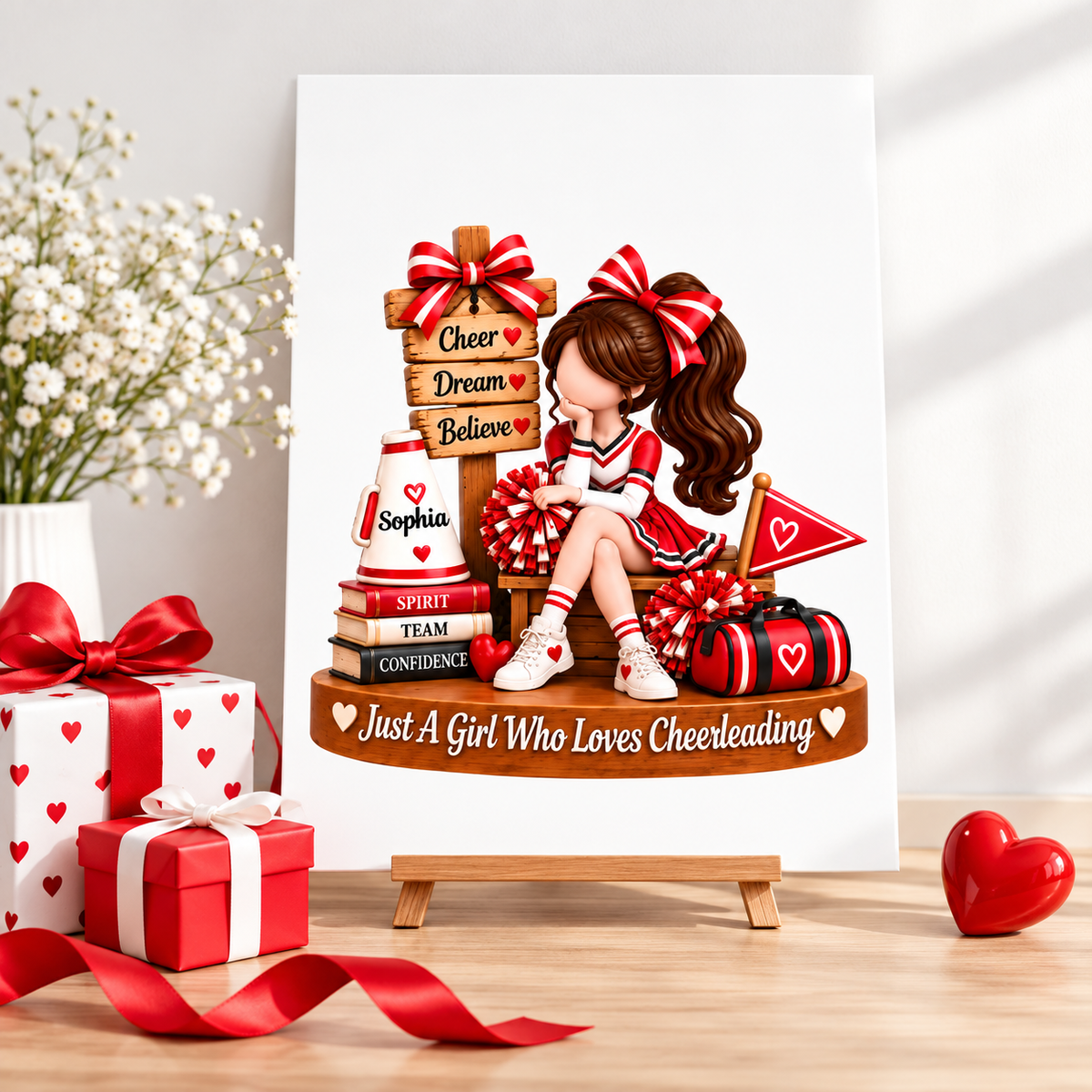 Just a Girl Who Loves Cheerleading - Personalized Poster - Christmas Gift for Daughter, Granddaughter