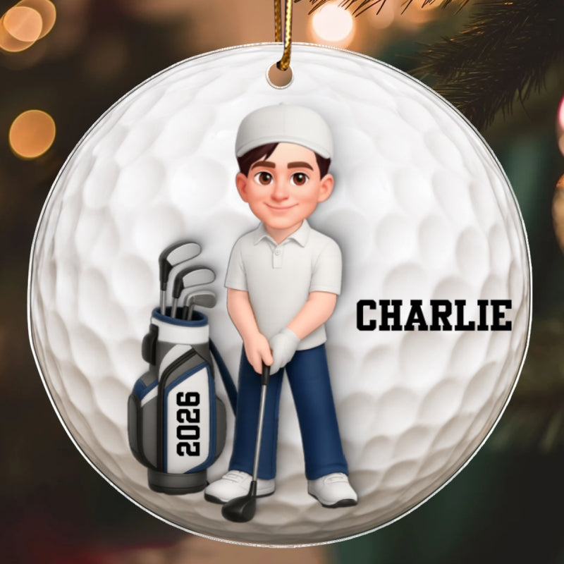 Cool Golfer - Personalized Acrylic Ornament - Christmas Gift, Christmas Keepsake For Golfers, Golfer Golf Club Keepsake