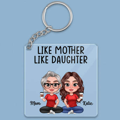 Like Mother Like Daughter Doll Women Thick Lips Personalized Acrylic Keychain