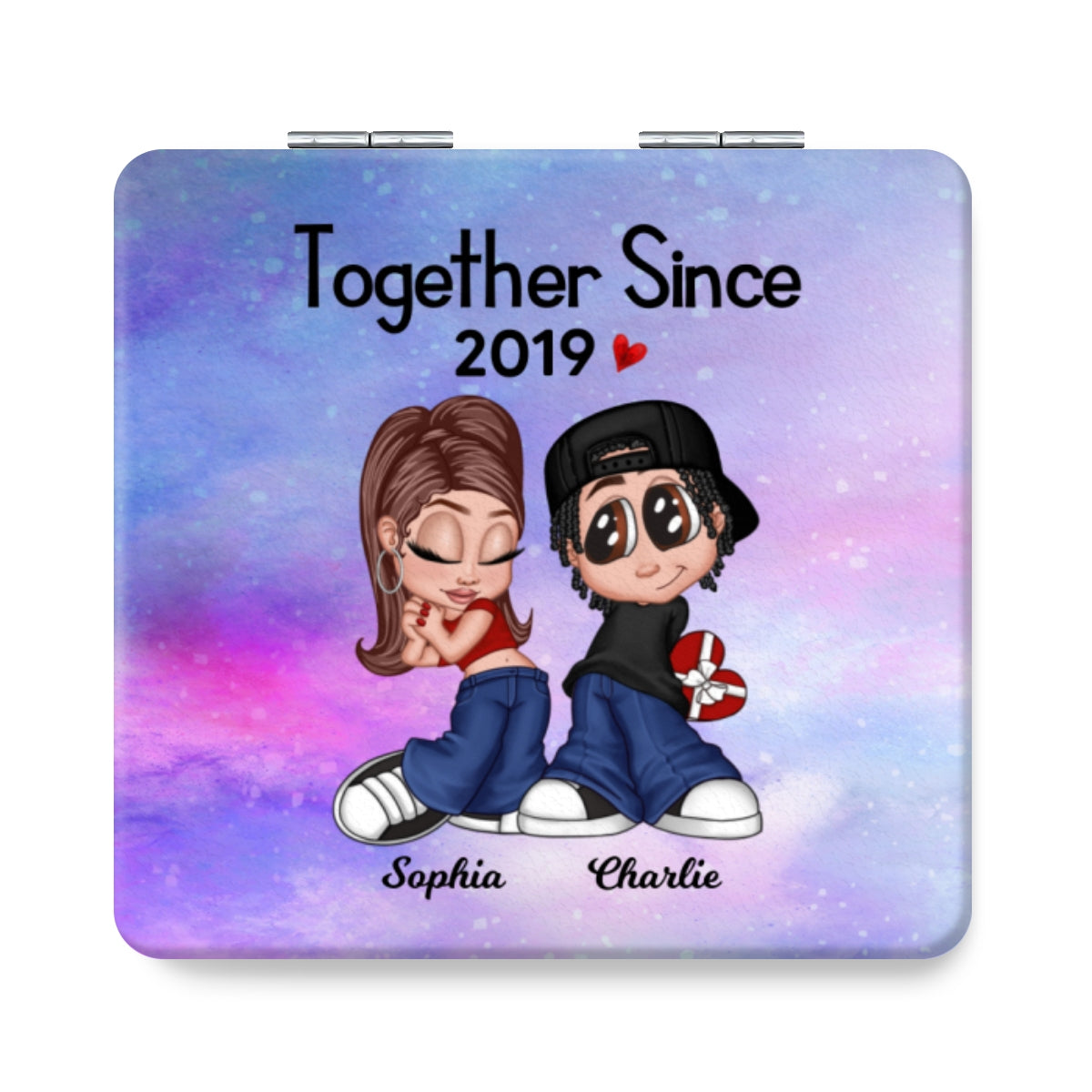 Y2K Couple Together Since Personalized Square Compact Mirror