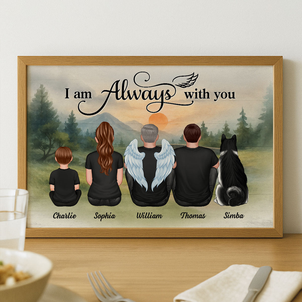Mountain Landscape Family I Am Always With You Memorial Personalized Poster, Sympathy Gift, Remembrance Gift