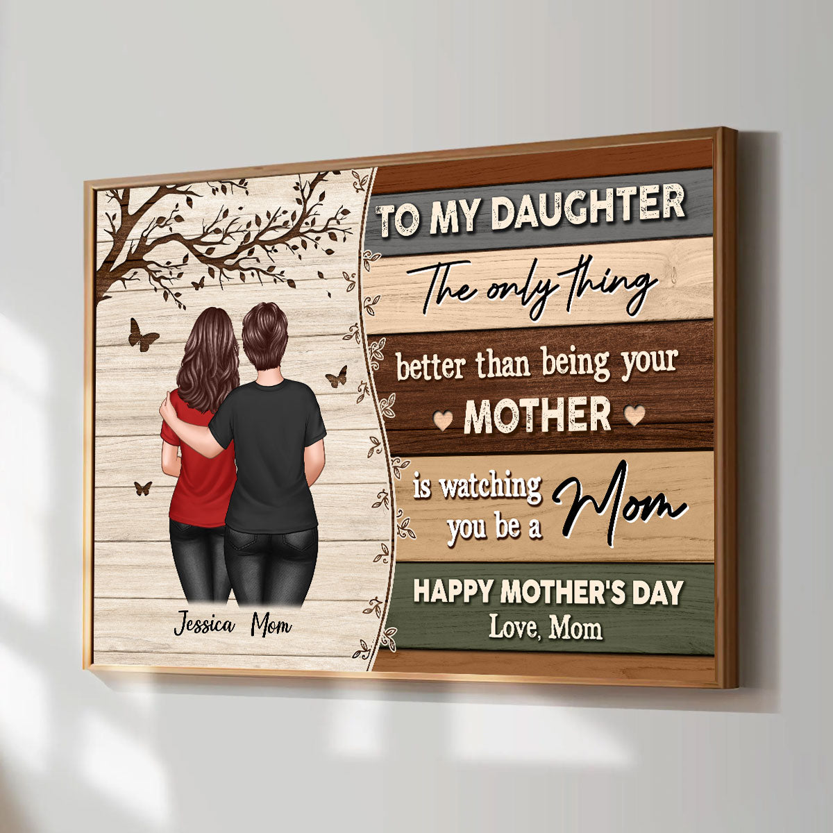 To My Daughter From Mom Happy Mother's Day Colorful Pallets Texture - Personalized Poster - Heartfelt Gift For Daughter