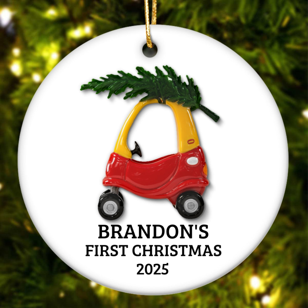 Baby First Christmas Thing 3D Effect - Personalized Ceramic Ornament