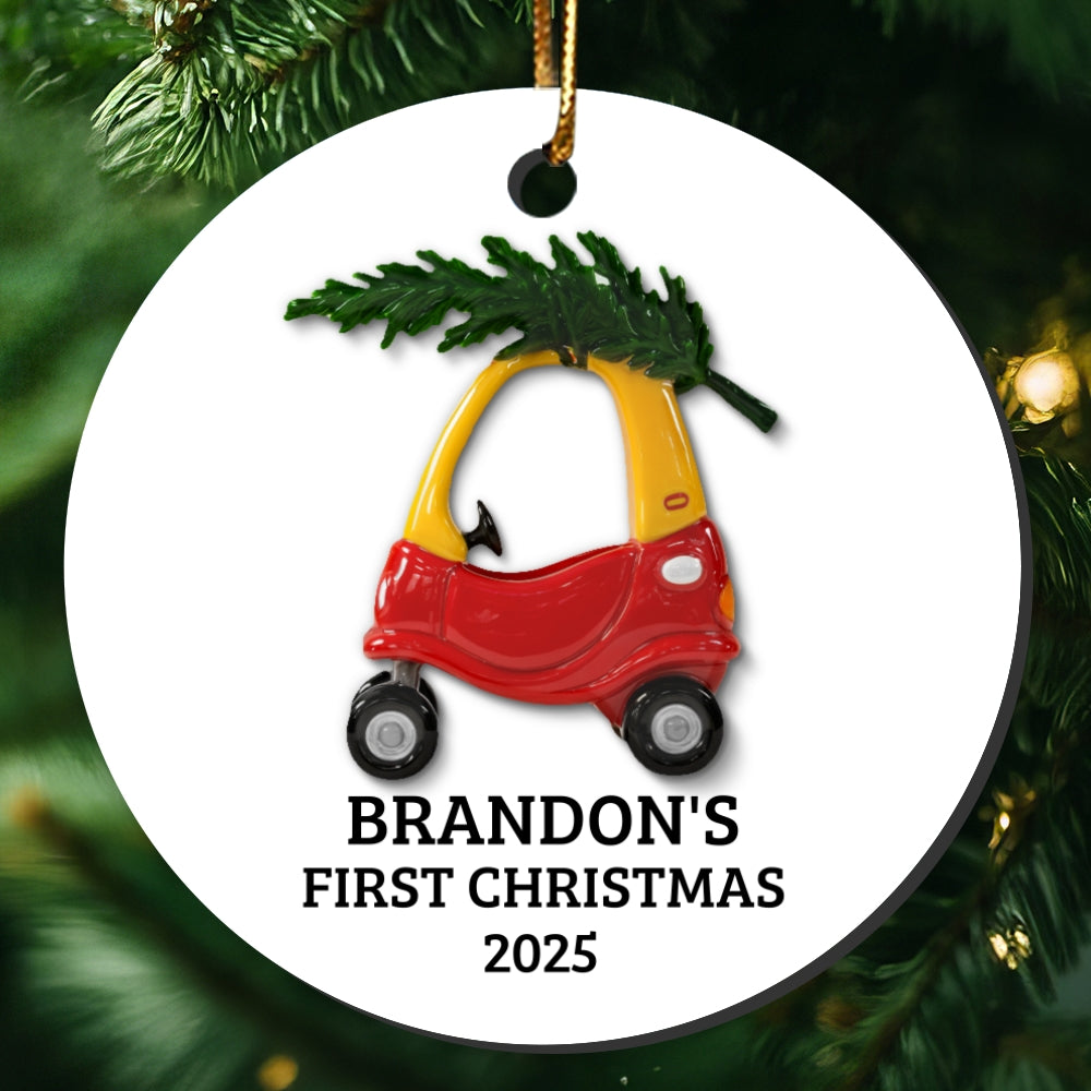Baby First Christmas Thing 3D Effect - Personalized Ceramic Ornament