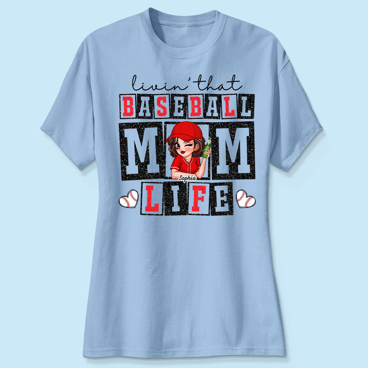 Livin' that Baseball Mom Life Personalized Shirt