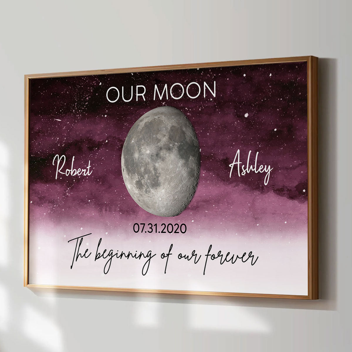 Starry Night Eternal Love Couple Custom Moon Phase Anniversary Date Personalized Poster