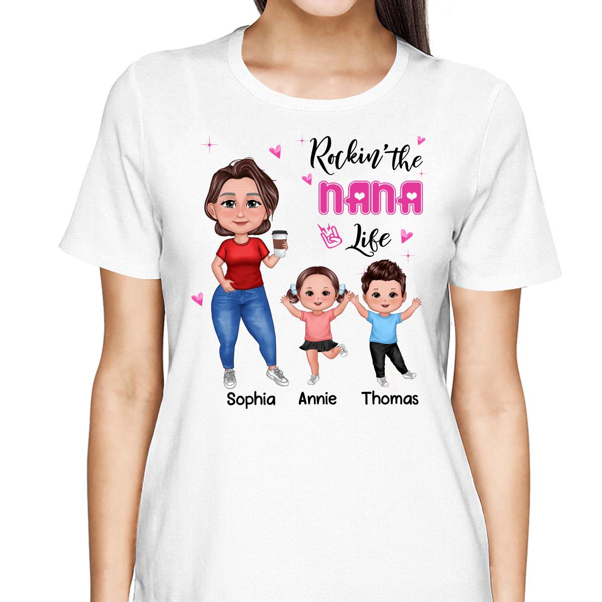 Rockin‘ Grandma Life Pretty Happy Doll Personalized Shirt
