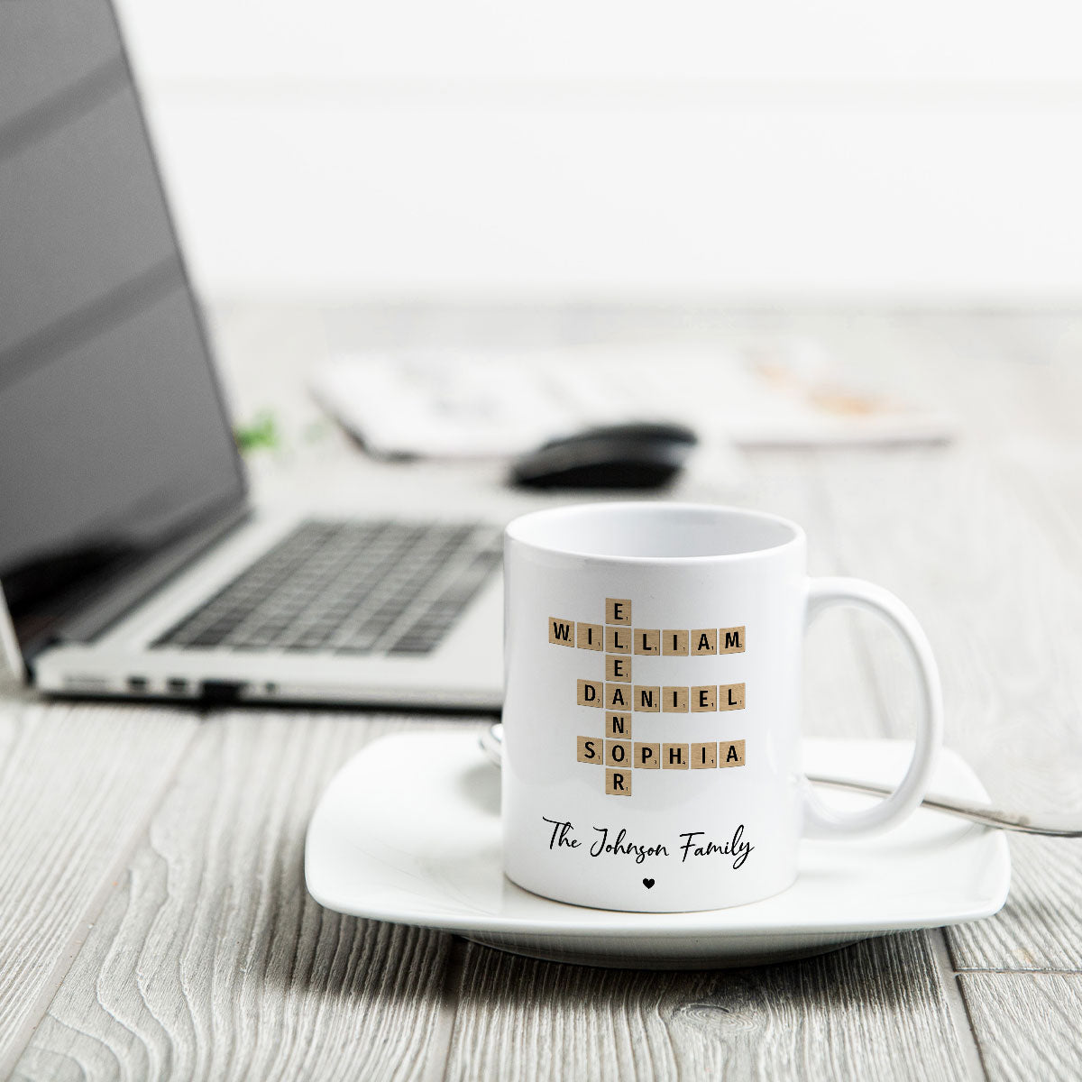 Family Crossword Puzzle Art Gift For Family Friends Personalized Mug