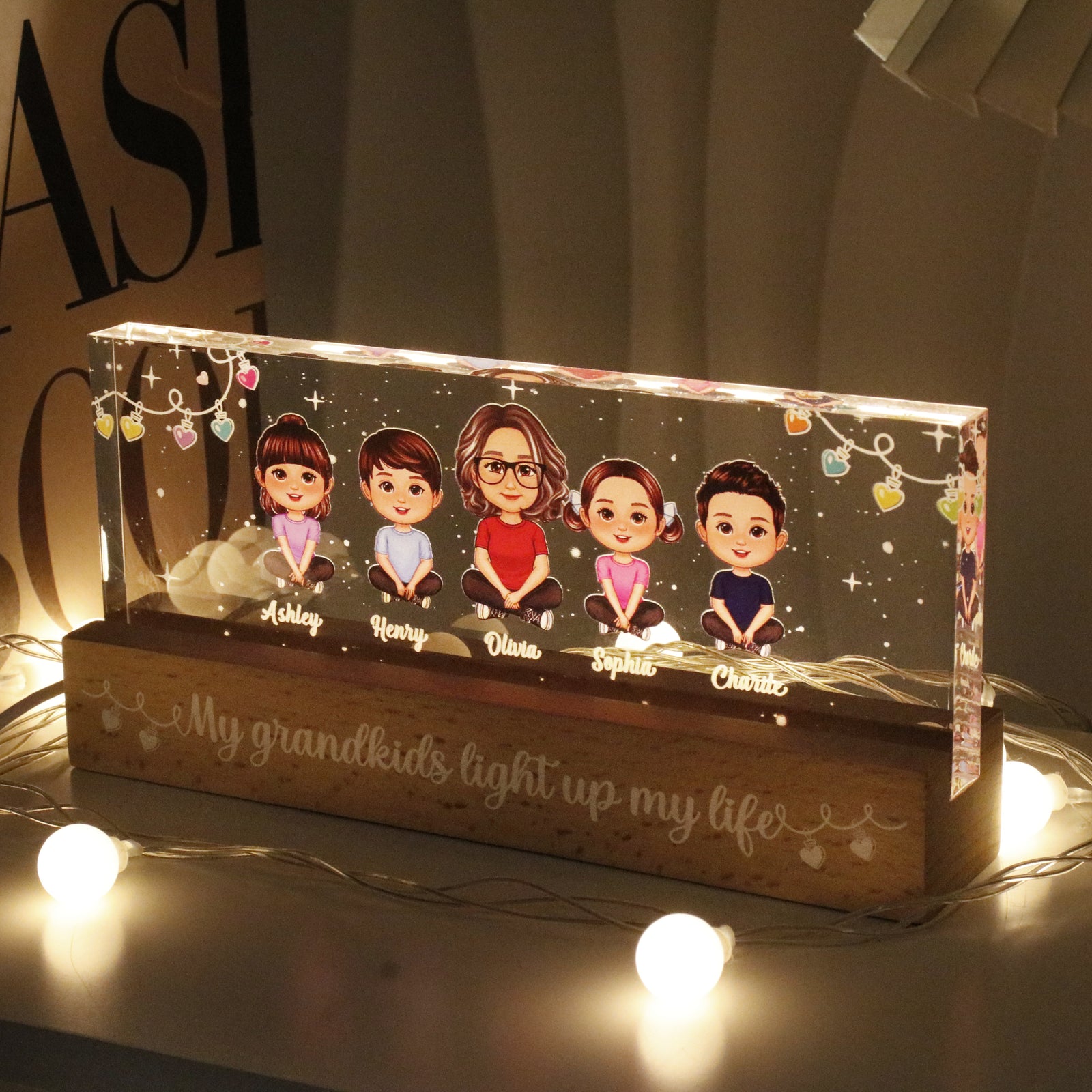 My Grandkids Light Up My Life Personalized Acrylic LED Night Light