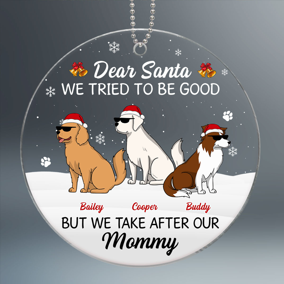 Funny Dog Cartoon I Take After My Mommy Personalized Acrylic Ornament