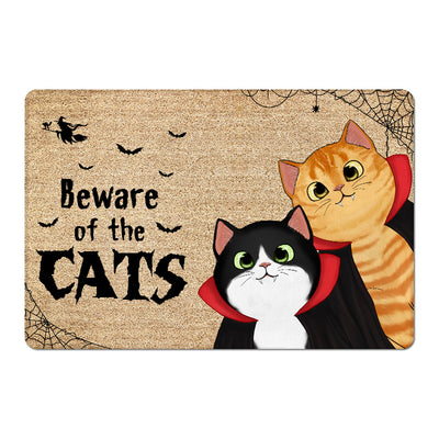 Peeking Cat Halloween Gift For Cat Lovers Personalized Doormat