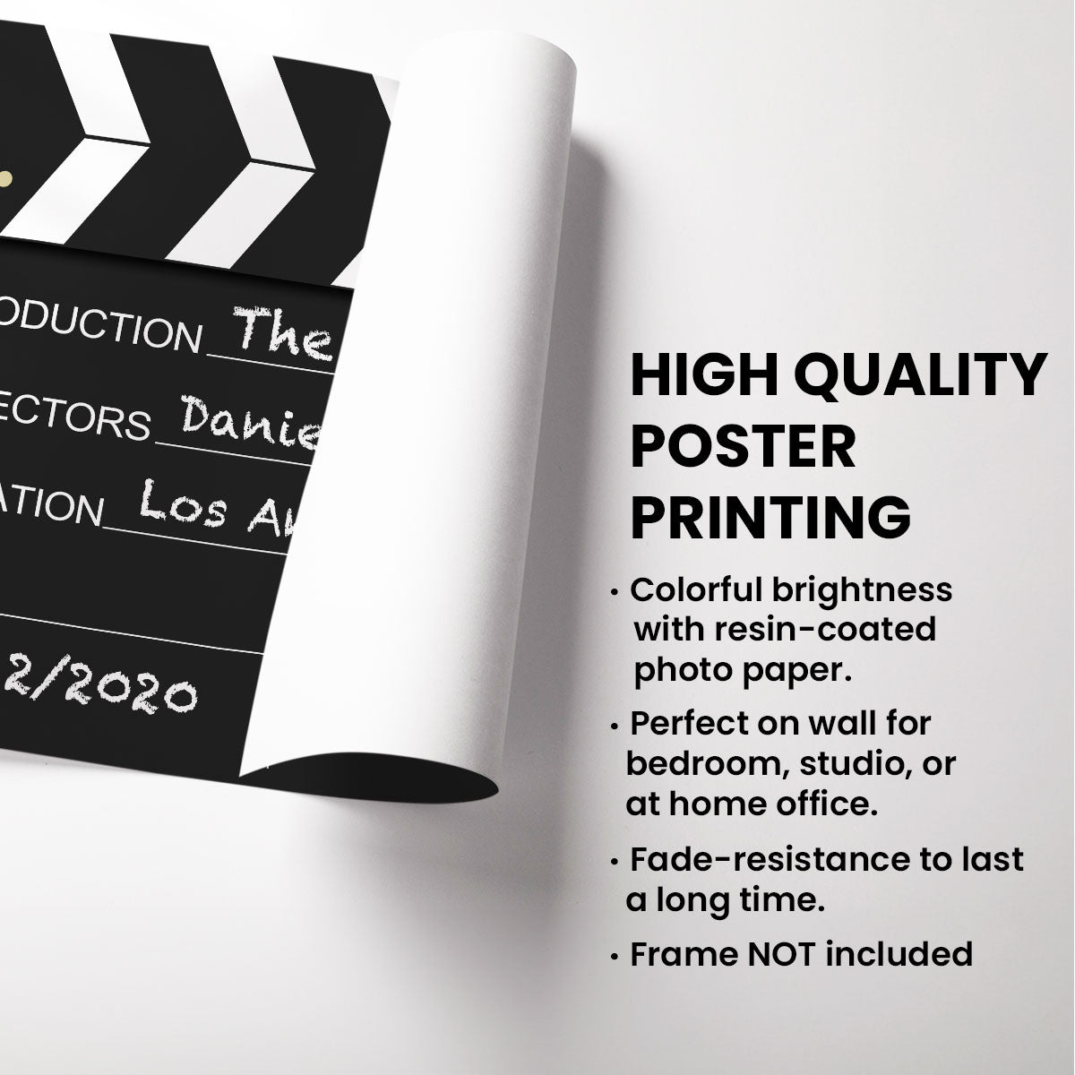 Couple Home Decor Film Clapper Style Personalized Poster