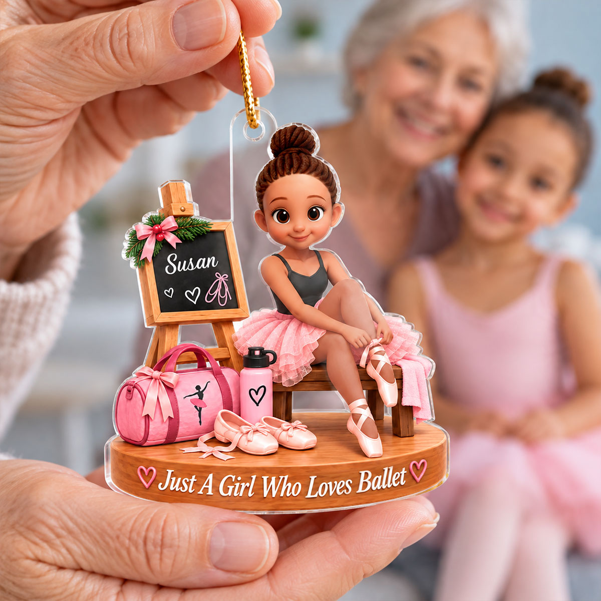 Just a Girl Who Loves Ballet - Personalized Acrylic Ornament - Christmas Gift for Daughter,Granddaughter