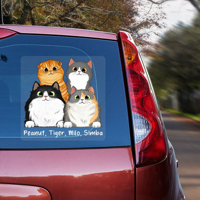 Fluffy Cats Personalized Decal, Gift For Cat Lovers
