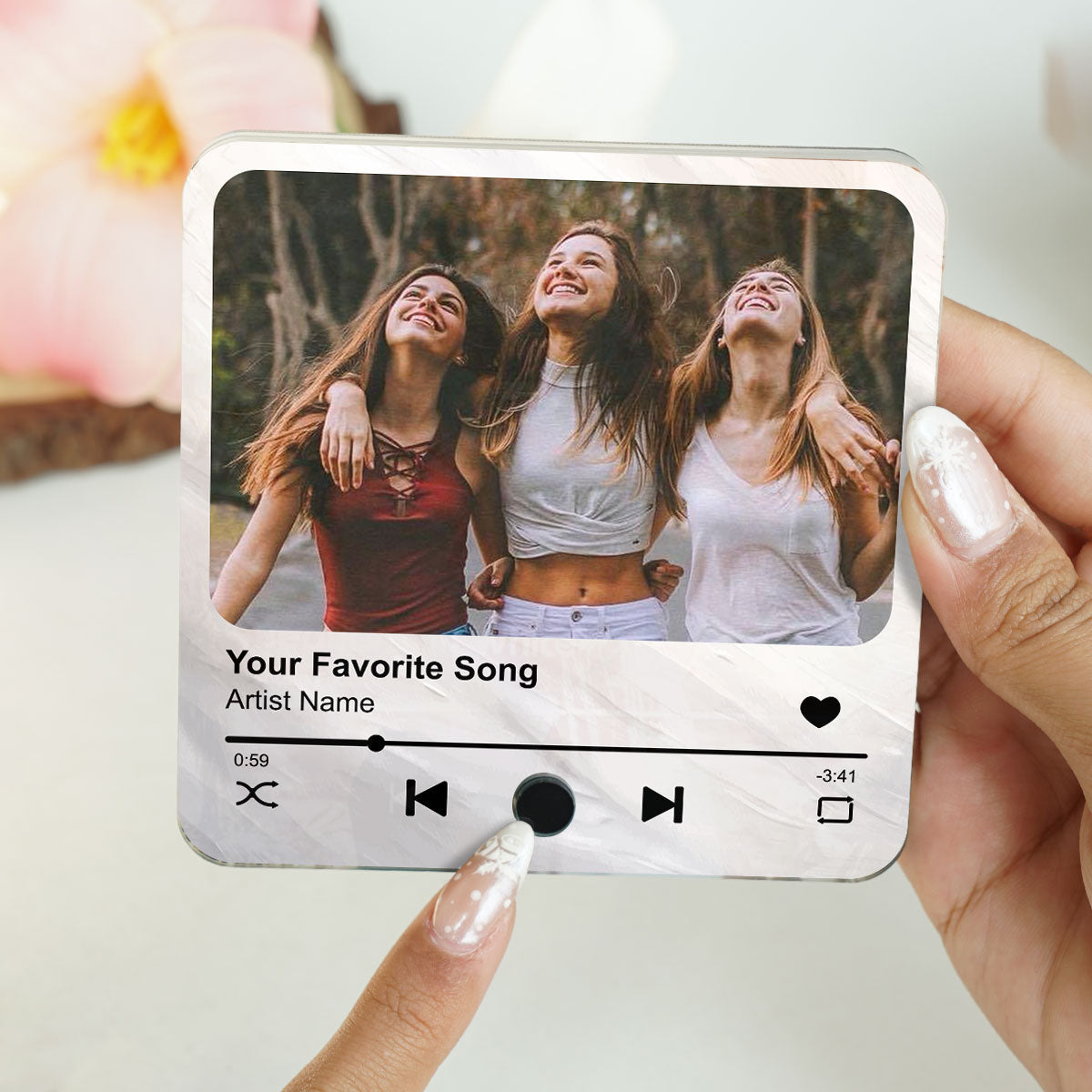 Best Friends Besties Custom Photo Friendship Song Personalized Music Fridge Magnet