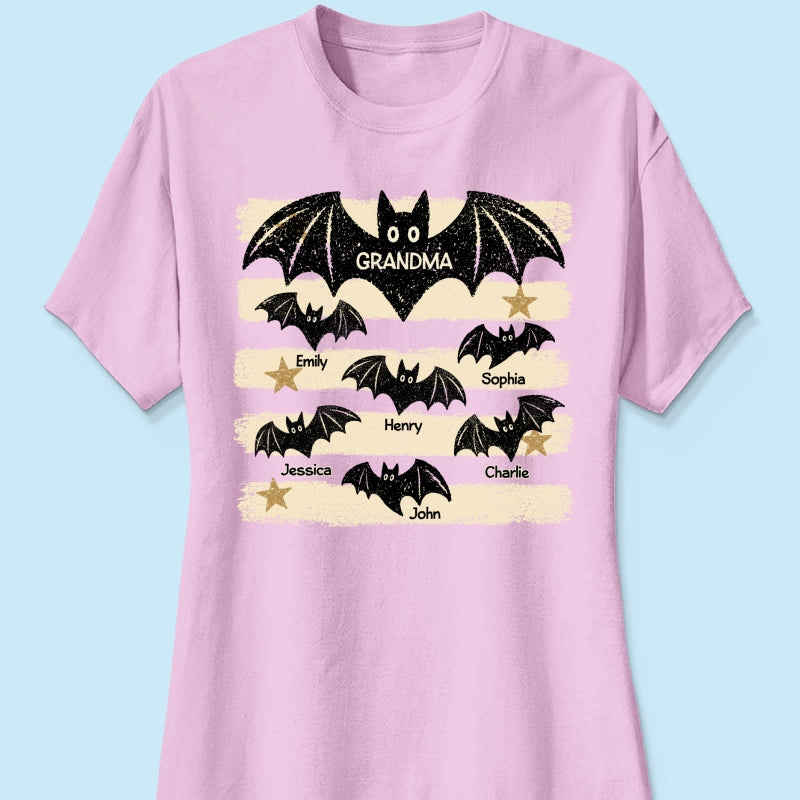 Spooky Grandma Bats - Personalized Shirt - Halloween Gift For Grandma, Mom