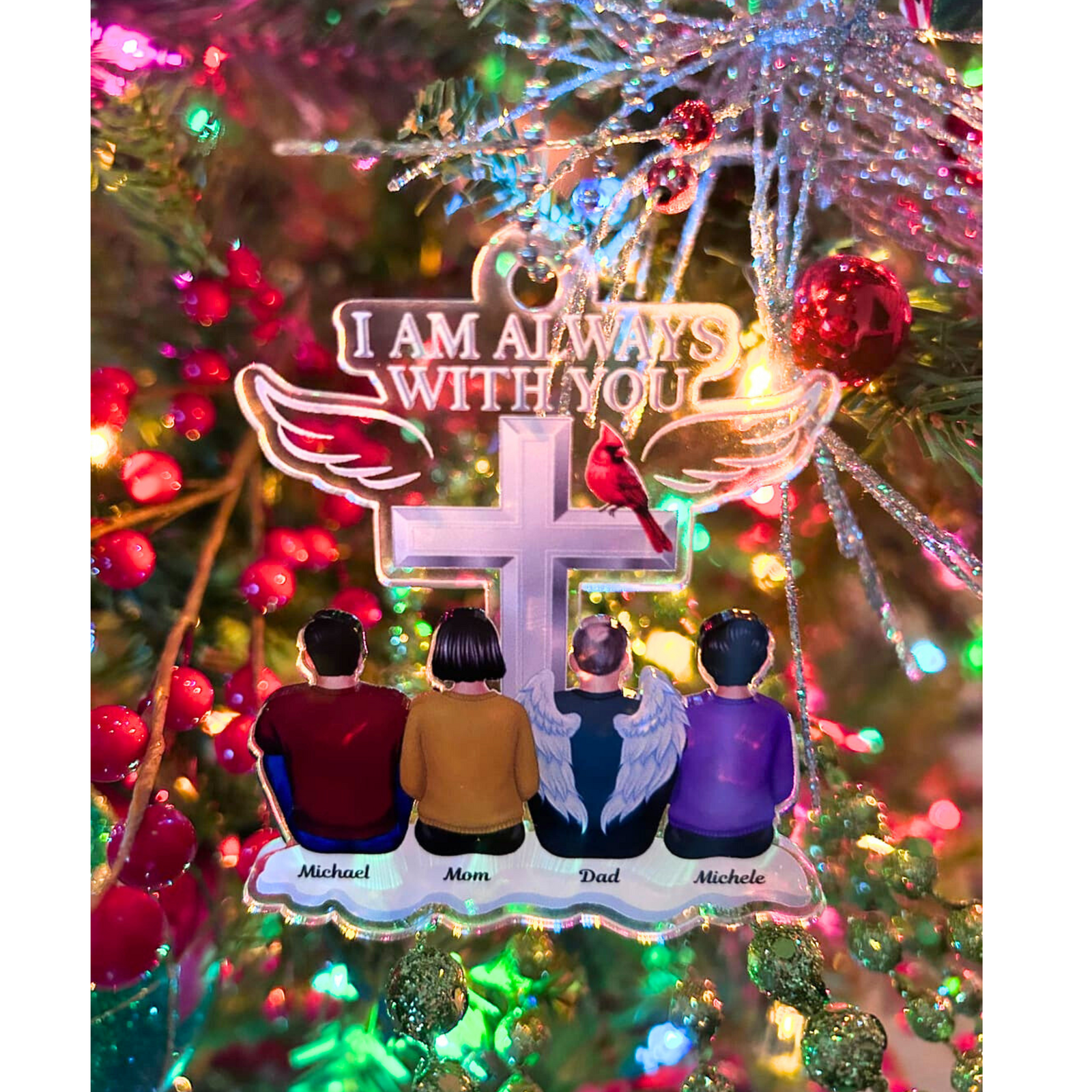 Always With You Family Memorial Keepsake - Personalized Acrylic Ornament