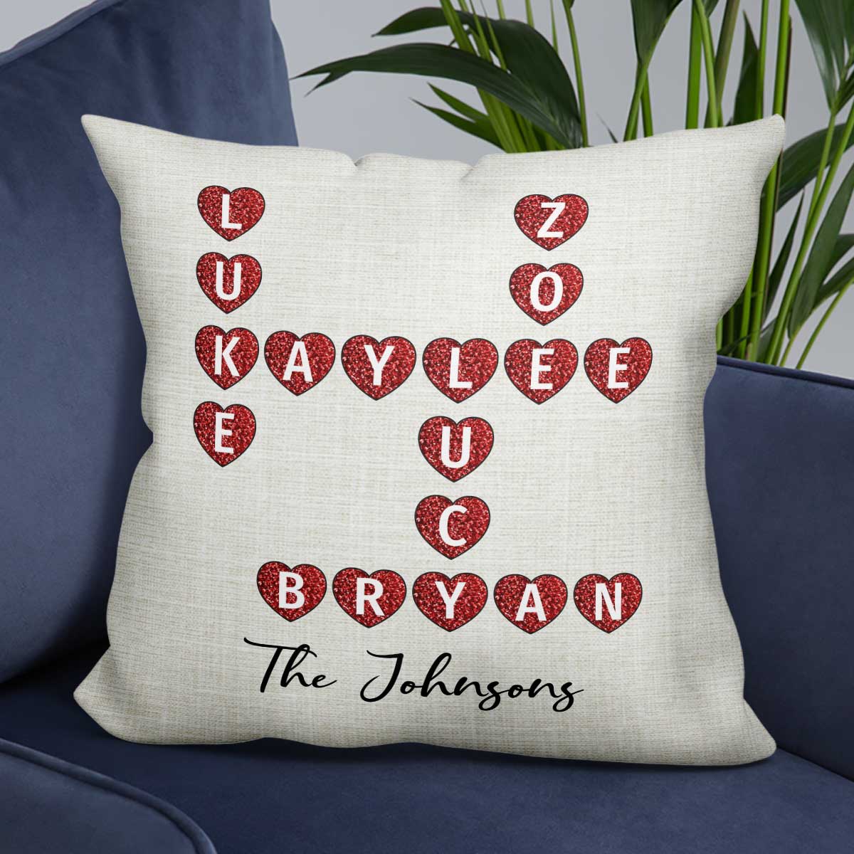 Grandkids Make Life Grand Crossword Puzzle Art Personalized Pillow