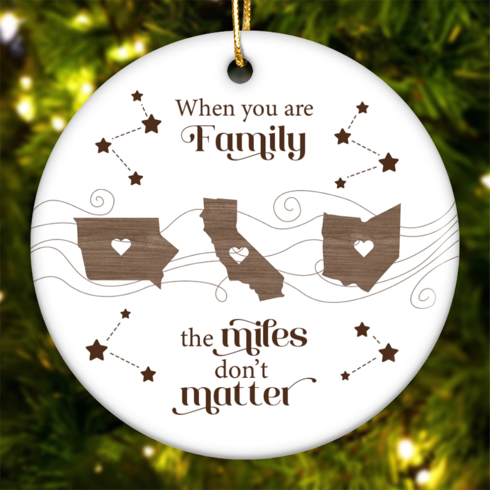 Long Distance Family Friends Siblings Sisters Besties Personalized Ceramic Ornament, Togetherness Christmas Gift