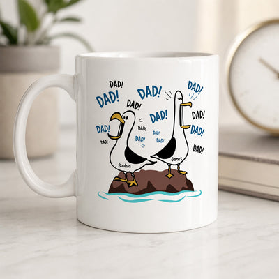 Seagull Dad! Dad! Dad! - Personalized Mug - Funny Father's Day Gift For Dad, Husband