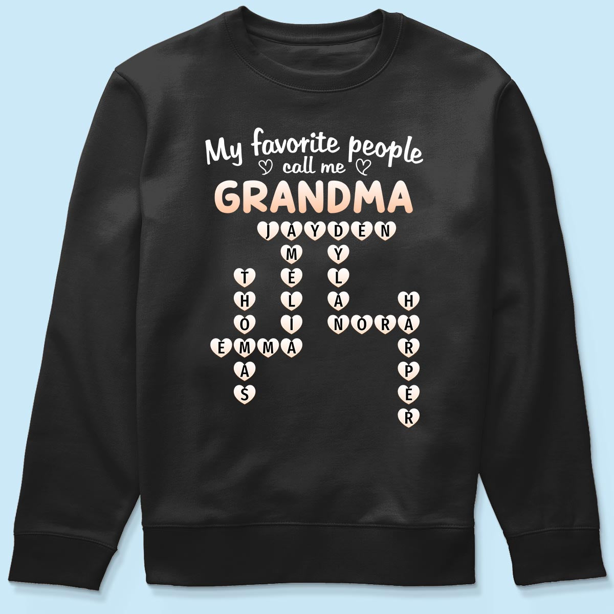 Favorite People Call Me Grandma Crossword Puzzle - Personalized Shirt - Mother's Day Gift For Grandma